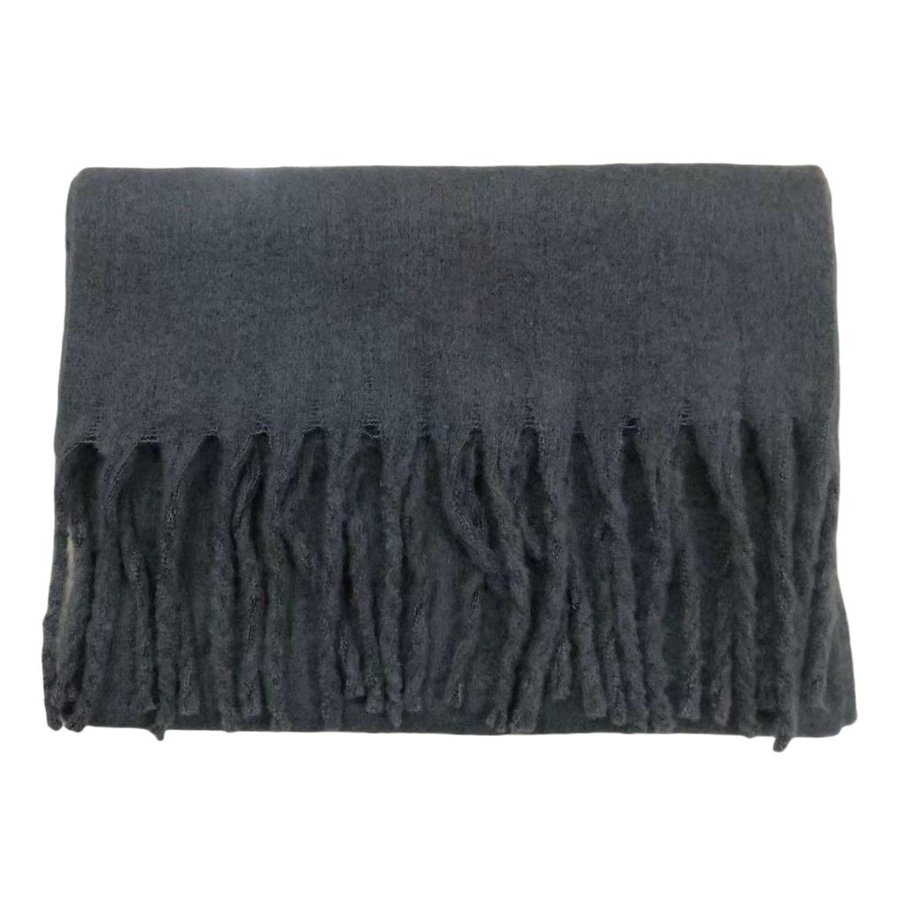 Solid Color Mohair Loop Yarn Scarf Women's Autumn and Winter New High-end Versatile Warm Scarf Shawl Dual-purpose