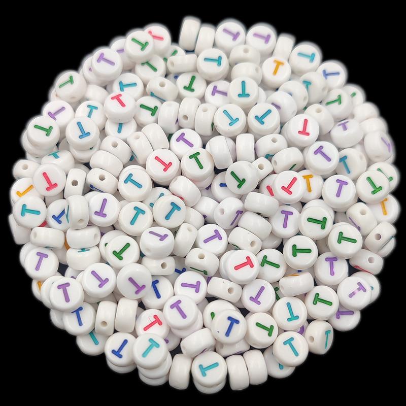 Товары для домашней вечеринки, 50 шт., 7 мм, красочные буквы, оптовая продажа, свободные бусины, изготовление ювелирных изделий, ожерелье, браслет, сделай сам, для кулона
