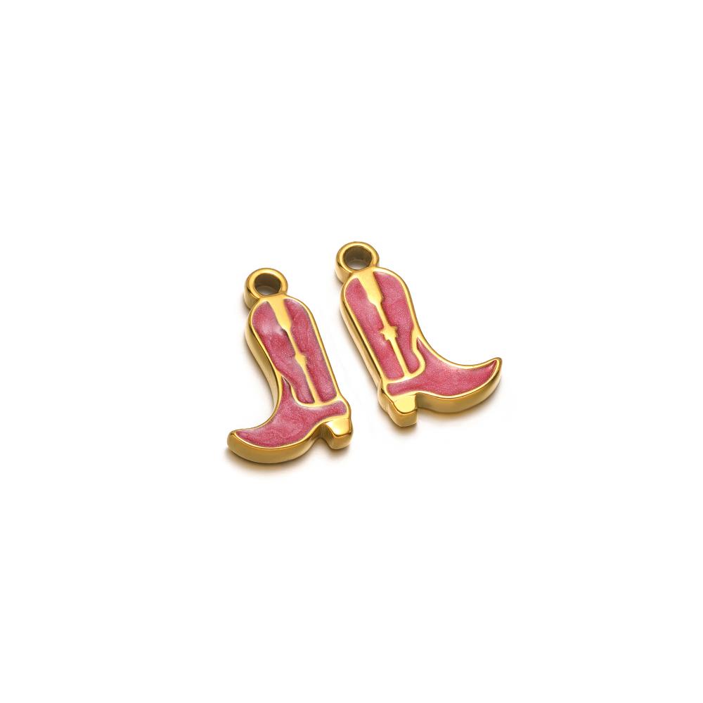 5pcs Stainless Steel Enamel Heart Star Martin Boot Shoes Charms for DIY Jewelry Necklace Bracelet Earring Making Accessories