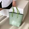 Yogodlns Summer Woven Straw Tote Bag Casual Large Capacity Rattan Beach Bag Holiday Handmade Shoulder Bag Travel Shopper Bag