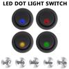 5 Pieces Car Pushbutton Switch 12V ON/OFF Luminescence Toggle Switches Round Rocker Dot Switch LED Light Waterproof