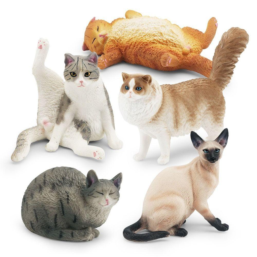 Kids Doll Toy Cat Figures Desktop Decor Cat Ornament Exquisite Cat Model