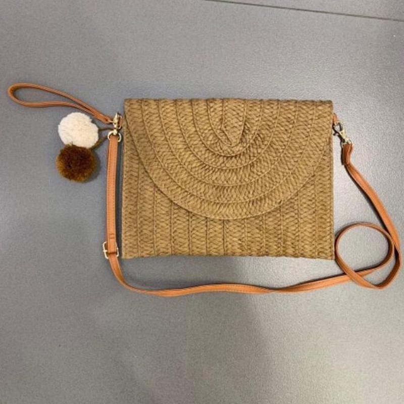 Летняя пляжная соломенная подвеска с шариком, женские дорожные сумки через плечо через плечо