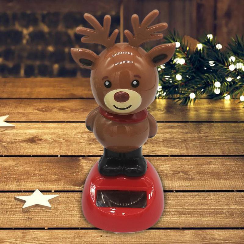 Качающаяся голова, мультяшная рождественская кукла, игрушки, работающие на солнечной энергии, танцевальная машинка, украшения, новое поступление, рождественские качающиеся игрушечные машинки, аксессуары