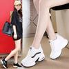 Women Spring Casual Platform Shoes Fashion High Heels Wedges Sneakers Shoes 8 CM Heigh Increasing Outdoor White Shoes