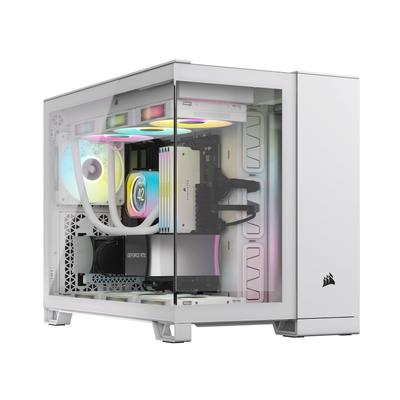 Corsair Корпус для ПК 2500X RGB Micro ATX с двумя камерами и вентилятором iCUE LINK RX120, белый CC-9011268-WW