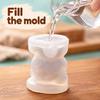 Flexible Silicone 3D Bear Ice Mold for Decorative Cold Drinks