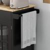 Kitchen Cart with Drawer, Adjustable Cabinet and Towel Holder, in Wood, 67x48x86.5 cm, Black and Oak