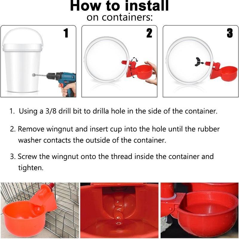 1-30 шт. Поилка для кур и уток Автоматическая поилка Пластиковая для птицеводства Гусь Перепел Поилка Легко установить