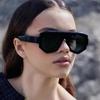 Винтажные неправильной формы солнцезащитные очки женские для мужчин дизайнерские люксового бренда панк-очки популярные с большой оправой плоский верх солнцезащитные очки УФ400