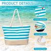 1Pcs Beach Bag For Women Sandproof Large Canvas Tote Bag for Beach Trips Pool Days Travel Use & Swim Gear Storage