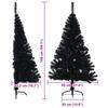 Artificial Pre lit Christmas Tree in Black 150 cm PVC