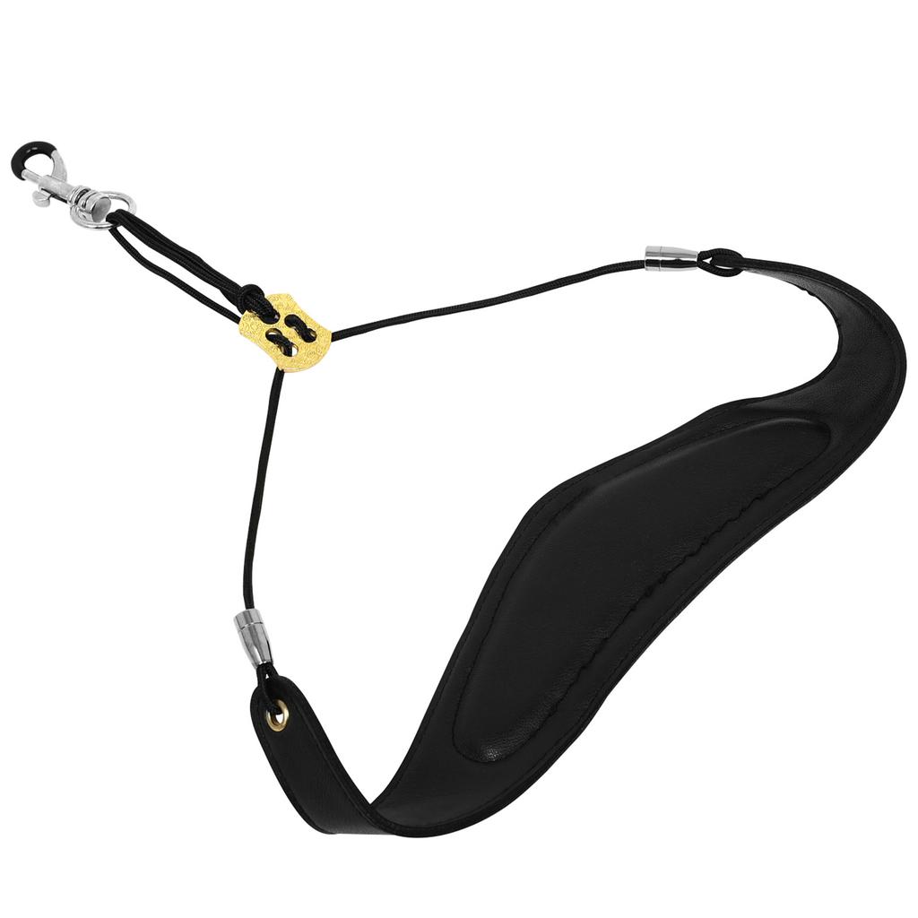 Saxophone Strap Sax Black Leather Shoulder Strap Belt for Alto/Tenor/Soprano Saxophone Wind Instrument Accessories