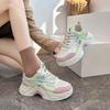 Женские повседневные кроссовки на толстой платформе, легкие нескользящие кроссовки для ходьбы, дышащие кроссовки для папы на шнуровке, теннисные туфли для тренировок для женщин