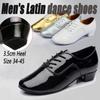 Размер 34-45 Мальчики Взрослые Мужчины Обувь для латиноамериканских танцев Мягкая подошва Бальные Стандартные танцевальные туфли Каблук 3,5 см