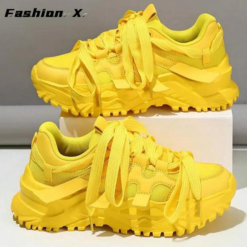 Розовые кроссовки на платформе, пара, толстая подошва, женская и мужская мода 2025 года, роскошные массивные туфли, теннисные туфли без застежек, повседневные весенние кроссовки