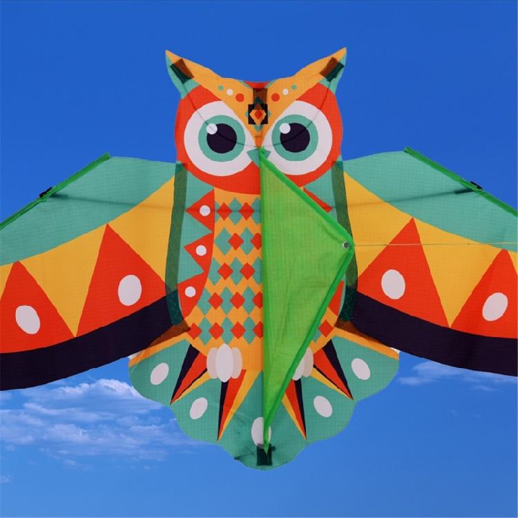 Owl Patterned Kites High Visibility Encourages Motor Skills Development Outdoor Exploration Gift