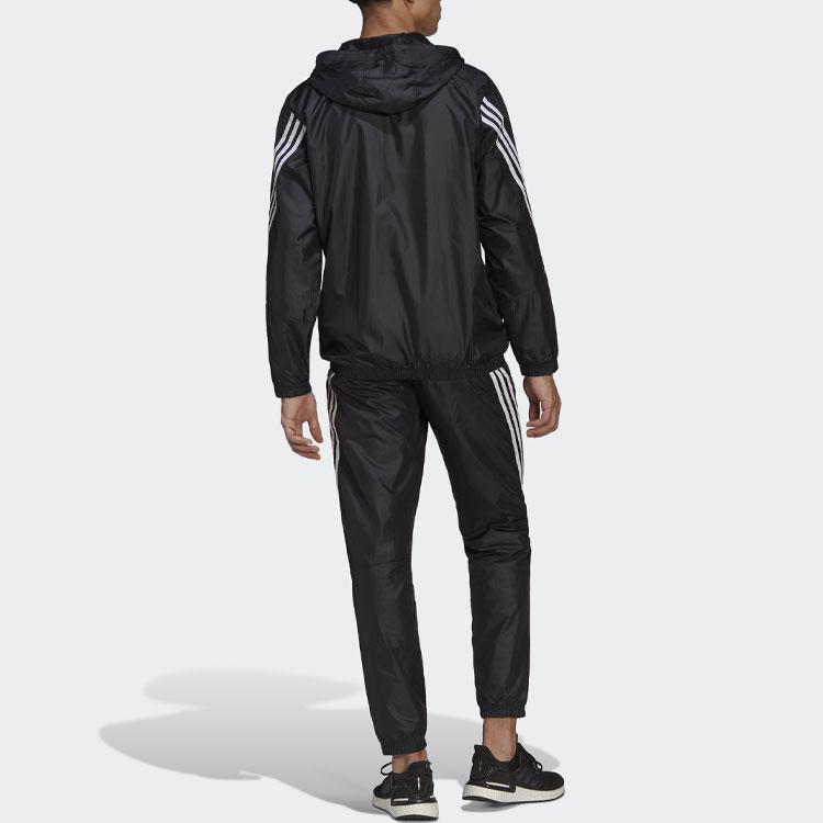 adidas Mts Wvn Полосатый спортивный костюм с капюшоном для мужчин, спортивная одежда, черный цвет H15580