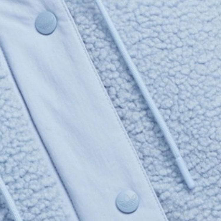 Adidas Оригинальная однотонная женская куртка с вышитым логотипом на молнии и воротником-стойкой, синяя HY1374