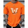 Men Butterfly Printed T-shirt Cool Tee Oversize O-neck Short Sleeve Top for Man