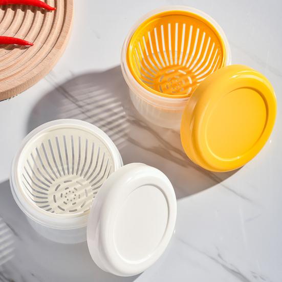 Прозрачный контейнер для лука, имбиря, чеснока с крышкой, дренажный слой, прочный герметичный ящик для хранения продуктов, кухонные принадлежности