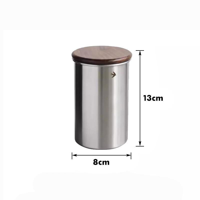 304 Stainless Steel Coffee Canisters with Lid, Food Storage Container for Coffee Bean, Nuts, Biscuits, Cereal - Kitchen Tools