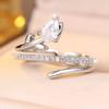 Flower Bud Horse Eye Zircon Open Ring Branch and leaf twist pattern, delicate and versatile, perfect for everyday wear, a gentle and elegant piece of