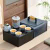 Outdoor Tea Drinking Travel Tea Set Flowering Ru Kiln Teapot Portable Set Business Gifts High-end Storage Bag