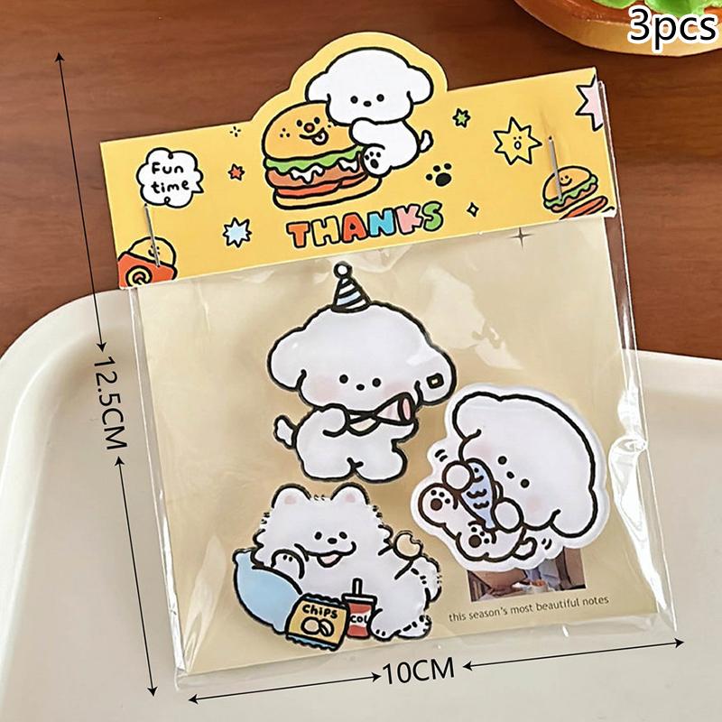 3 шт. Милая простая универсальная акриловая брошь, высококачественная брошь в виде щенка, мультяшный брелок для сумки, украшения, одежда, аксессуары, подарки