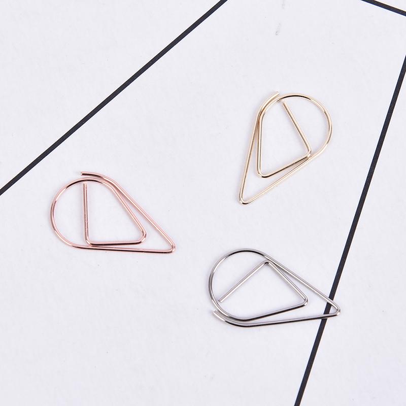 50 шт., металлические скрепки в форме капли, кавайные милые закладки, канцелярские принадлежности