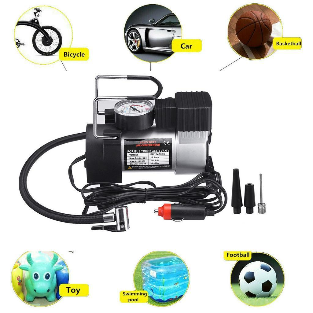 12V 150 PSI Portable Digital Tire Inflator Multifunctional Auto Tyre Pump Air Chuck for Car Truck Bike Motorcycle Rubber Boat
