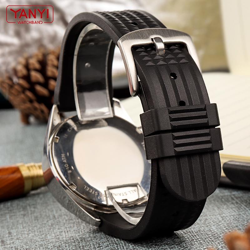 Ремешок для часов из фторкаучука 20 мм 22 мм, пылезащитный резиновый браслет для Omega Seiko, Huawei, Samsung, ремешок для часов, брендовый спортивный ремешок для часов