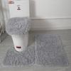 3pcs/set Fluffy Hairs Toilet Lid Cover Rugs Solid Color Shower Carpets Sets  Shower Room