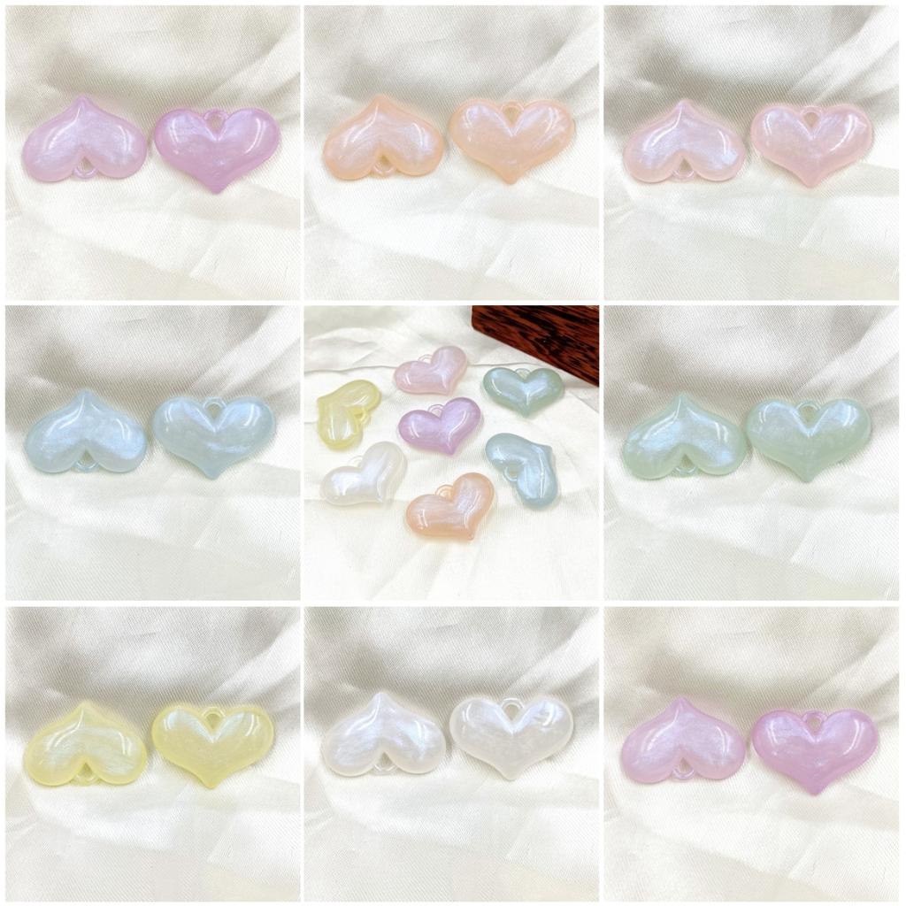 Товары для вечеринок Акриловая тонкая вспышка для изготовления браслетов, ювелирных изделий, пузырьков, большое персиковое сердце, подвесное отверстие, материалы ручной работы, подвеска, 5 шт., мода