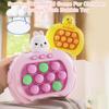 Cartoon Whack-a-mole Toy Handheld Bubble Push with Game Console 4 Modes Interesting Reaction Training Challenge