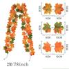 2M Artificial Fall Maple Leaf Garland Fake Plants Autumn Decor Leaves Vine for Thanksgiving Halloween Festivals Wedding Decora