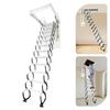 12 Steps Cold-rolled Steel Attic Ladder,70x100cm Black White Hidden Ceiling Mount Folding Stairs for Flat Roofs
