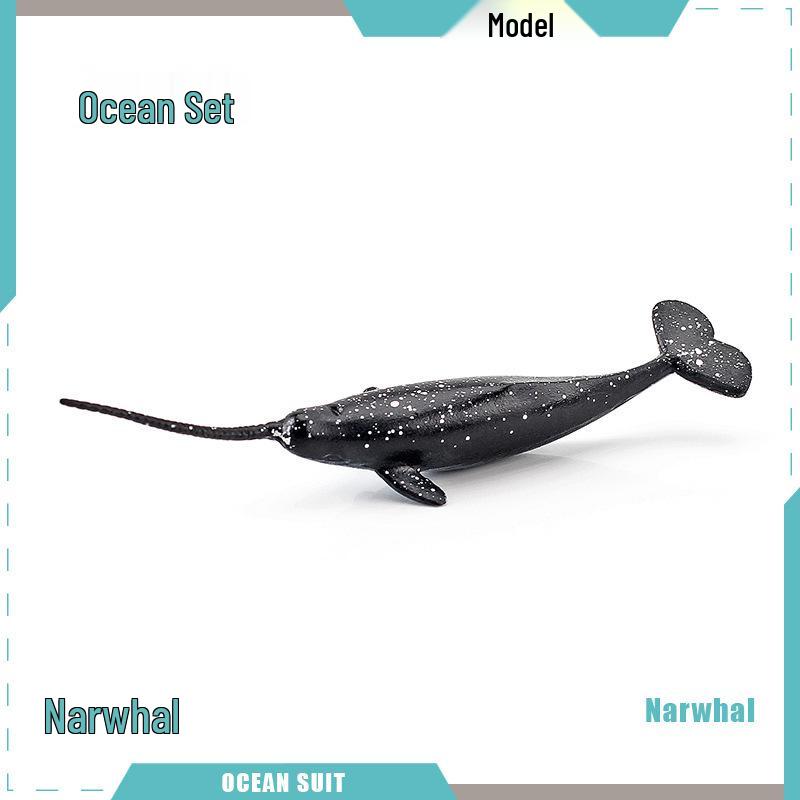 Children's Marine Animal Model Set: Mini Whale, Shark, Dolphin, Turtle, Sea Lion