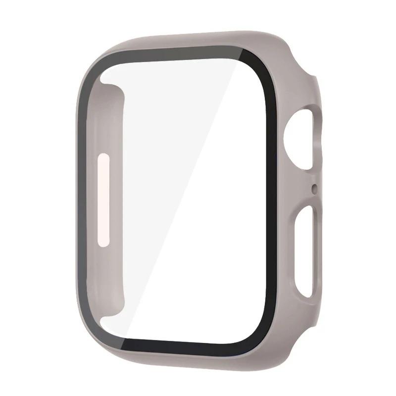 Стекло+Чехол для Apple Watch корпус 44мм 40мм 45мм 41мм 42мм 38мм ремешок Защитное стекло iwatch series 9 8 7 SE 3 корпус Аксессуары