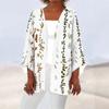 Women's Casual Fashion Caot Retro Printed Lightweight Medium Length Jacket Cardigan