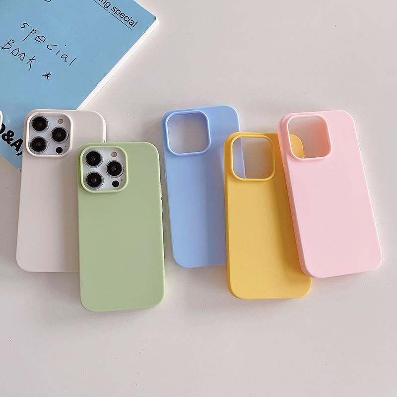 Роскошный мягкий силиконовый чехол цвета конфет для iPhone 16 15 14 13 12 Pro Max Plus Mini 16+ матовый ультратонкий чехол Frosted Shell Slim