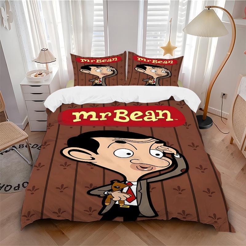 3pcs Mr Bean Duvet Cover Set, Includes 1 Duvet Cover and 1/2 Pillowcases (No Insert) yy251104206