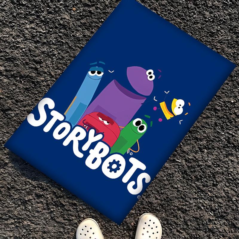 Ask Storybots Polyester Carpet, Soft Indoor Mat for Office Chair, Living Room, Computer Desk - Decorative Home Office Rug Design