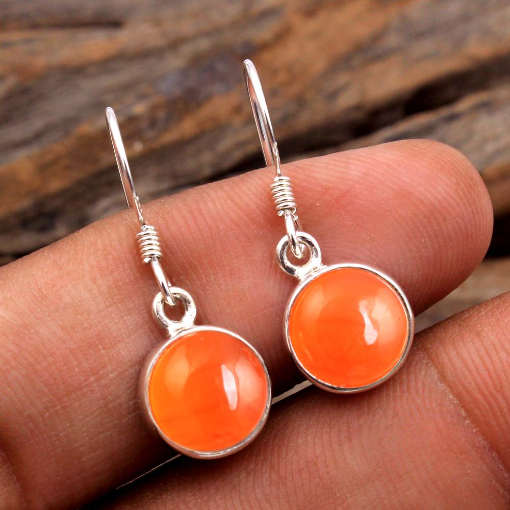 Black Onyx Green Onyx Garnet Moonstone Lapis Lazuli Carnelian Larimar Silver Earring Handmade Jewelry