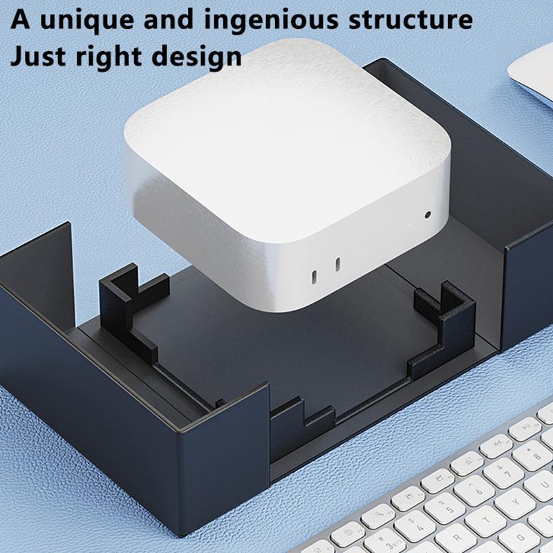 Защитный чехол для компьютера из искусственной кожи с крышкой и карманом для хранения, подставка-держатель для мини-ПК для Mac Mini M4 2024