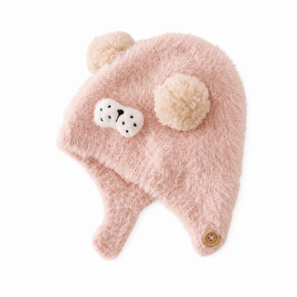 Double Pom Pom Kids Knit Hat Ear Protection Pom Pom Hat Cartoon Baby Winter Hat for Babies