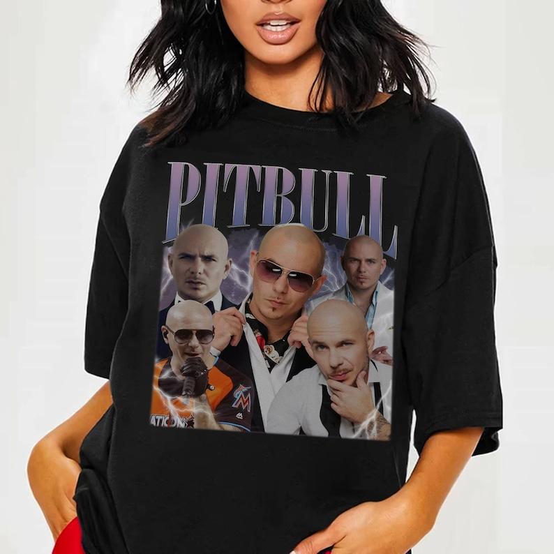 Pitbull Tshirt Vintage Pitbull Bootleg Pitbull Hip Hop Shirt Rap Vintage 90s Retro Tshirt