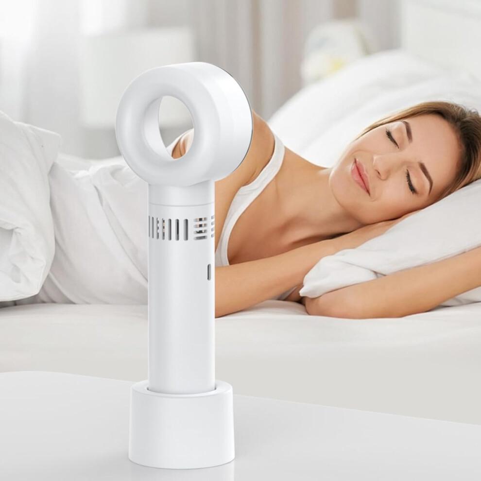 Bladeless Handheld Fan with Digital Display, Speed USB Rechargeable Cooling for Travel