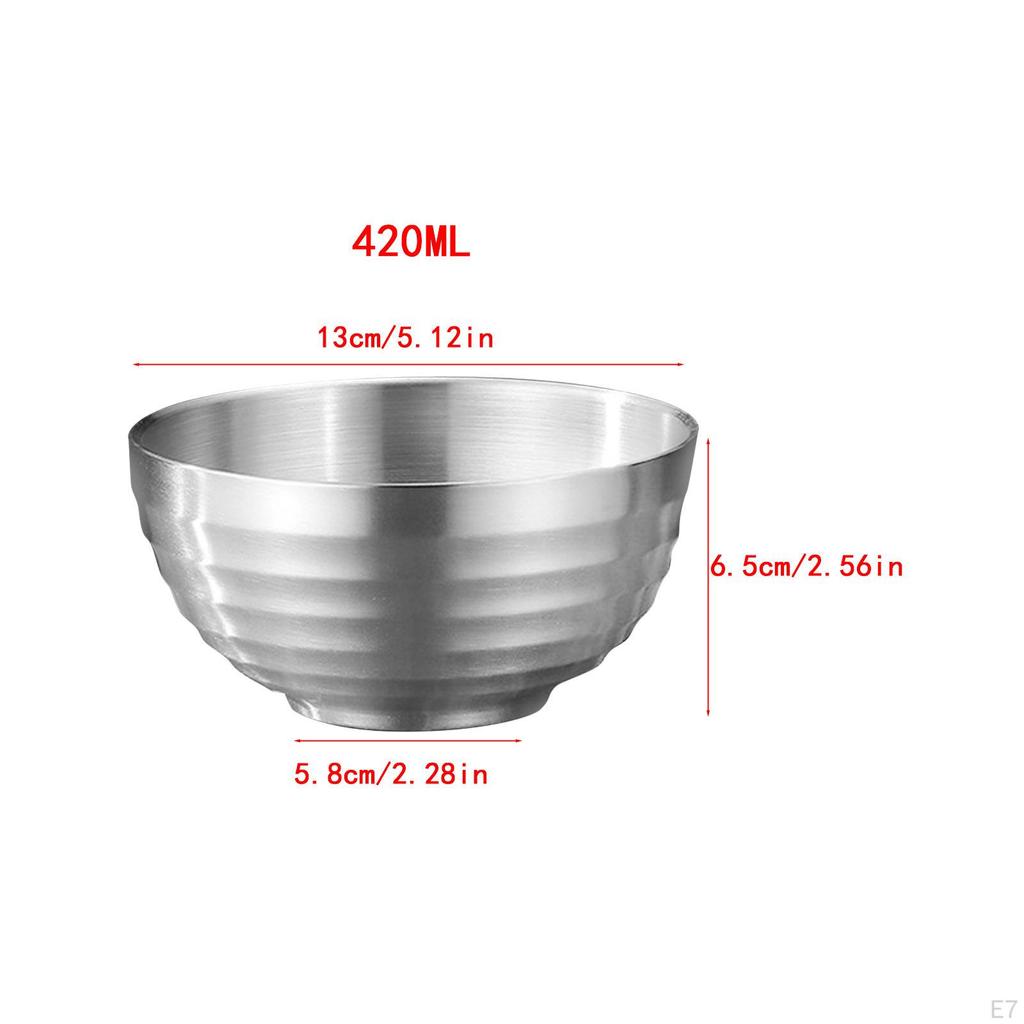 Миска из нержавеющей стали, миска для лапши, с двойными стенками, легко моется, подходит для лапши Удон Соба Фо, изоляция