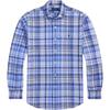 Polo Logo Embroidered Check Oxford Long Sleeve Shirt Men Shirts Blue 710966428-002